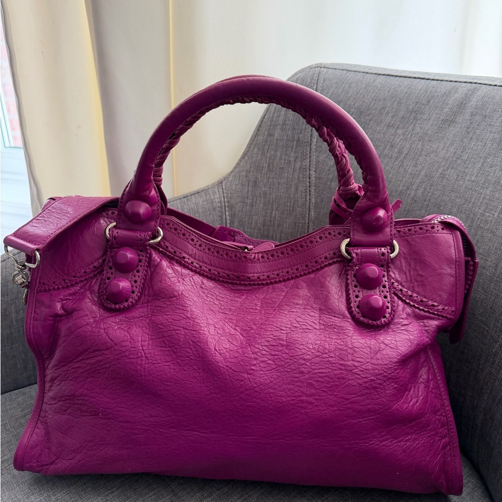 Balenciaga city Fuchsia Pink Leather Satchel - Picture 2 of 11
